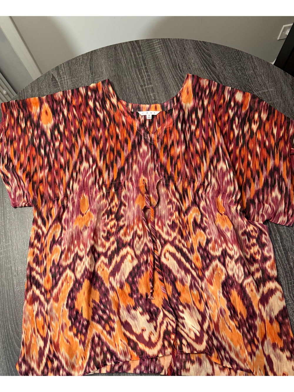 Cabi sheer colorful tunic or swim coverup.